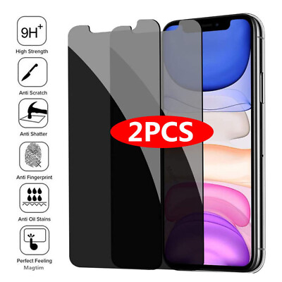 2Pcs iPhone 14 13 12 11 Pro Max Privacy Anti Spy Tempered GLASS Screen Protector $3.85