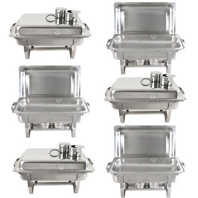 6 Pack 8QT Chafing Dish Stainless Steel Chafer Catering Food Warmer Buffet Set $172.58