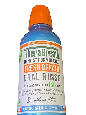 #ad TheraBreath Fresh Breath Oral Rinse Icy Mint Flavor 16 Oz EXP 09 26 $12.99