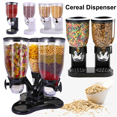 7L Cereal Storage Dispenser Kitchen Pantry Rice Grain Dry Food Container 2 Grid $79.39