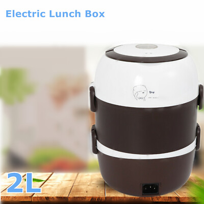 Electric Lunch Box Portable Food Heating Storage Heater 3 Layers 2L 110V 200W $25.65