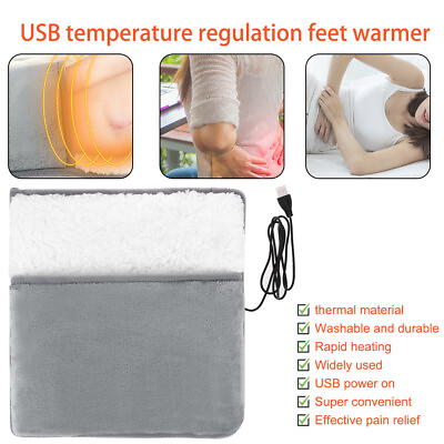 #ad USB Electric Heating Pad Feet Warm Slippers Winter Hand Foot Warmer Washable $15.99