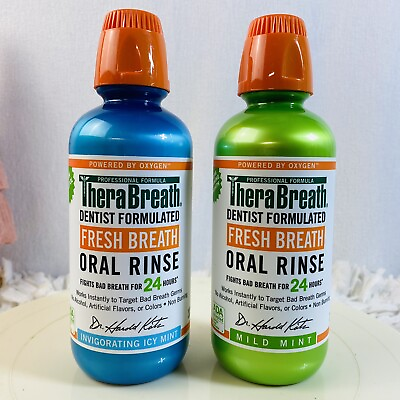 TheraBreath Fresh Breath Oral Rinse Invigorating Icy Mint Mild Mint 16oz Each $13.50
