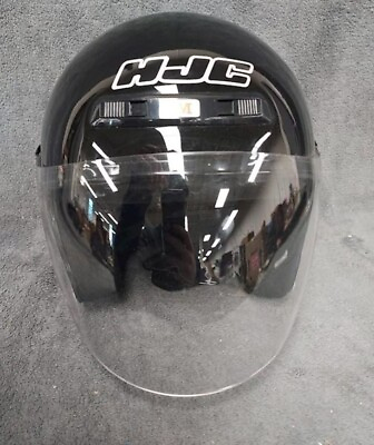 #ad Black HJC Protective Helmet Open Face Size Medium $39.00