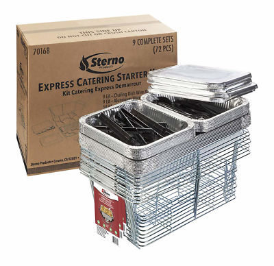 #ad Sterno Disposable Chafing Dish Catering Sets 9 Pack 72 Total Pieces $130.14