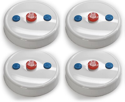 #ad 4 Liquid Culture Mason Jar Lids Wide Mouth for Mycology 2 Injection Ports Each $18.99
