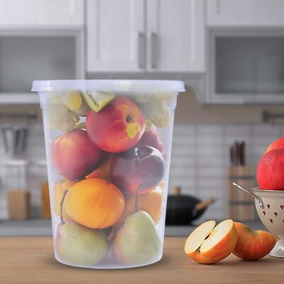 #ad 24 oz Plastic Deli Food Container Microwave Dishwasher Freezer Safe 48 Packs $14.97