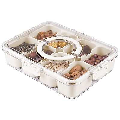 #ad Divided Serving Tray with Lid amp; Handle Portable Snackle Box Charcuterie Con... $33.45
