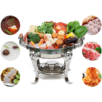#ad Chafing Dish Buffet Set Round Chafer with Pans amp; Fuel Holder for Catering Buffet $58.90