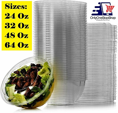50 Pack Plastic Salad Bowl Disposable Salad Container With Airtight Lids Choose $33.60
