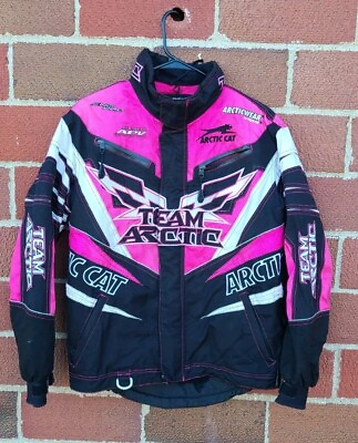 #ad Women#x27;s Team Arctic Cat Jacket Articwear Pink Size Medium Snowmobile Zip Up Coat $149.99