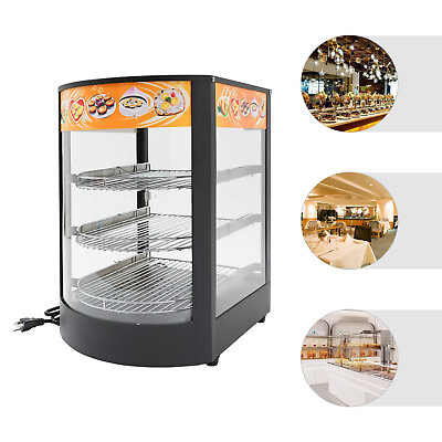 #ad 3 Tier Removable Food Warmer Countertop Warming Cabinet Pizza Hot Warming Case $199.59