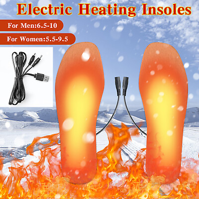 #ad #ad USB Heated Shoe Insoles Electric Foot Warming Pad Feet Warmer Sock Pad Winter US $7.99