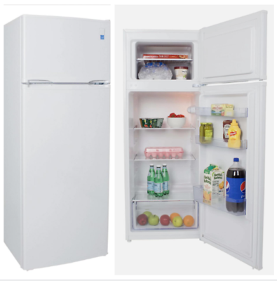 #ad 7.3 Cu. Ft White Avanti Refrigerator Top Freezer Apartment Game Room Garage $259.92