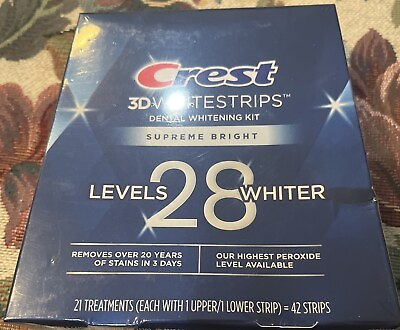 #ad NEW Crest 3D White No Slip Supreme Flexfit Whitening Strips 42 Count SEALED $39.99