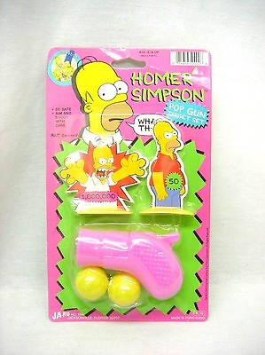 #ad Homer Simpson Pop Gun Target Set Vintage 1990 Piece of Simpsons History Ja ru $9.98