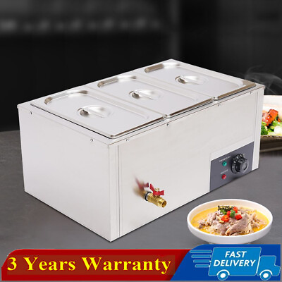 #ad Electric Food Warmer 3Pan Commercial Buffet Steam Table Stainless Steel 850W NEW $104.50