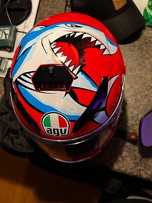 #ad 2019 AGV red shark helmet $200.00