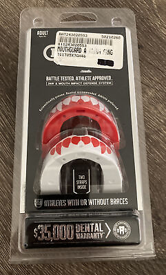 #ad Battle Sports Fang Mouthguard Mouth Piece 2 Pack Red White Free Shipping $9.99