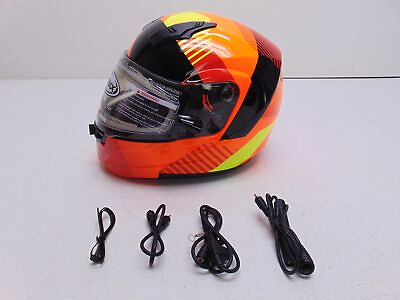 #ad #ad GMAX MD 04S Modular Reserve Helmet with Electric Shield Neon Orange Hi Vis Mediu $59.99
