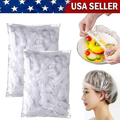 #ad #ad 100pcs Plastic Disposable Food Cover Wrap Elastic Food Dish Plate Cling Films $7.50