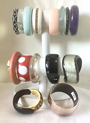 #ad Bracelet Jewelry Lot Vintage To Now Acr Lucite Bangles Craft Diy Repurposed Wear $30.00