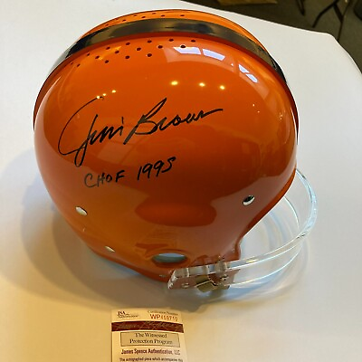 Jim Brown College Hall Of Fame 1995 Signed Syracuse Orangemen Full Helmet JSA $1995.00