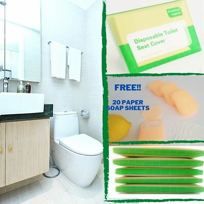 #ad 50 pcs Biodegradable Disposable Toilet Seat Covers Travel Public restroom $5.61