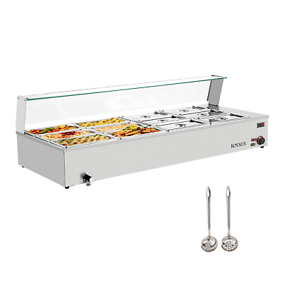 #ad Commercial Food Warmer Steam Table w Shield Undershelf Buffet Restaurant 1500W $399.99