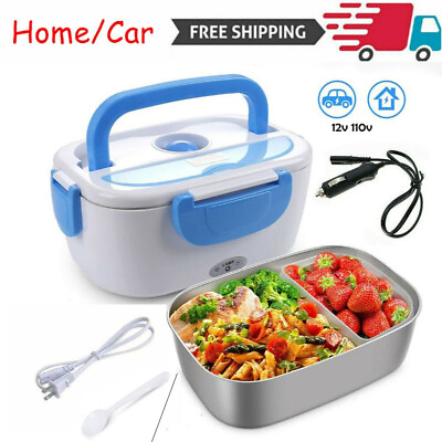 Electric Heating Lunch Box Bento Heater Stainless Steel Food Container Portable $29.99