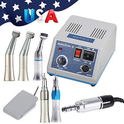 #ad Dental Lab Marathon Electric Micromotor Contra Angle Straight Handpiece Drill N3 $93.99