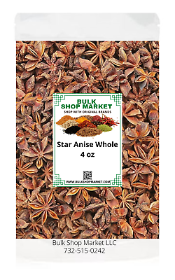 Anise Star Whole 4 oz Spice By BulkShopMarket Resealable Bag $10.65