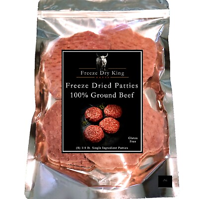 #ad Freeze Dried Meat 2lbs Beef Hamburger Patties 80 20 Emergency Meat Food Survival $40.00
