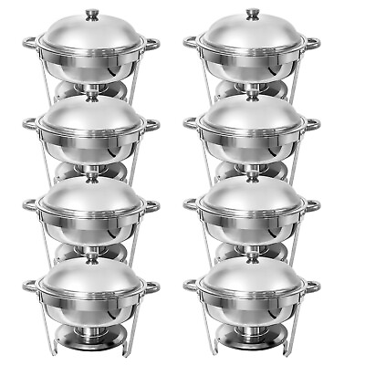 Round Chafing Dish Buffet Set Stainless Steel Buffet Servers and Warmers $191.99