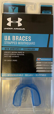 #ad Under Armour Braces Youth 11 younger Strapped Mouthguard Blue $9.99