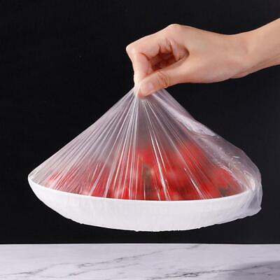 #ad Disposable Food Cover Plastic Wrap Elastic Food Lids For Fruit Bowls Cups SALE $3.13