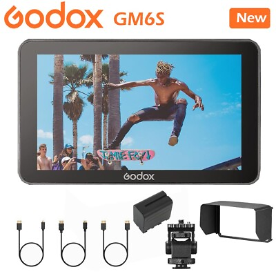 #ad #ad Godox GM6S 5.5quot; 4K On Camera Monitor 1200nit Ultra Bright Touch Screen Battery $329.00