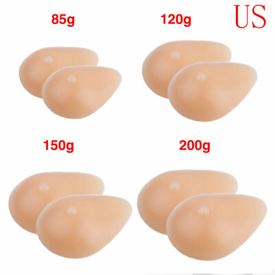 2Pcs Breast Forms Enhancer Fake Boobs Silicone Crossdresser Transgender Bra Pads $15.19