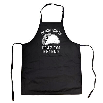 #ad Cookout Apron I#x27;m Into Fitness Fit#x27;Ness Taco In My Mouth Funny Grilling Smock $11.30