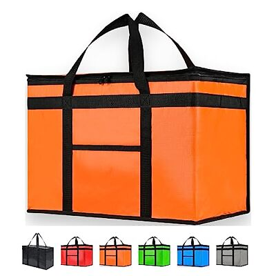 #ad Insulated Cooler Bag and Food Warmer for Food Delivery XX Large PRO 1 Orange $39.54