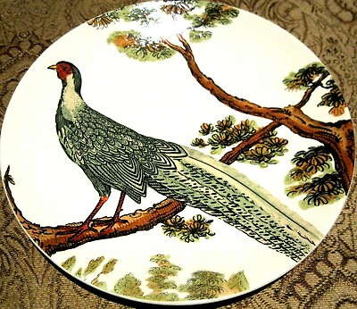#ad Pottery Barn Pheasant Thanksgiving Plate 9quot; Micro Dishwasher Safe Autumn NEW $26.96