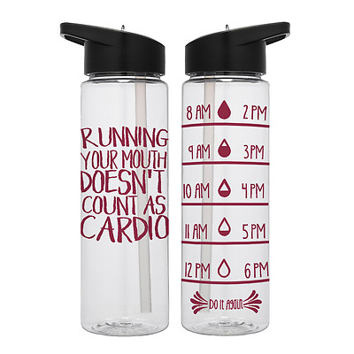 Water Tracker – Running Your Mouth Sports Water Bottle 24 Oz $14.95