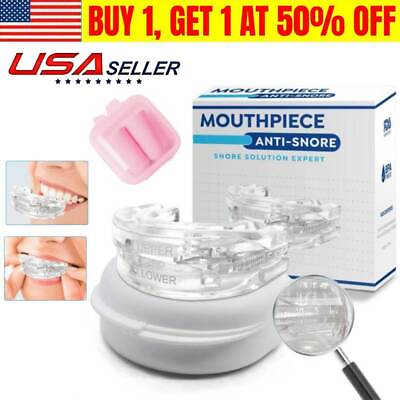 #ad New ANTI SNORING MOUTH GUARD Device Sleep Aide Adjustable Mouth Free Buds✅✅ $16.59