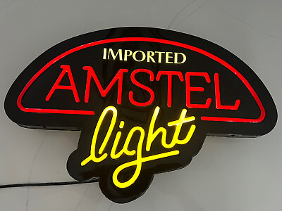 #ad Vintage Beer Light Imported Amstel Light Up Electric Bar Sign Man Cave $49.99