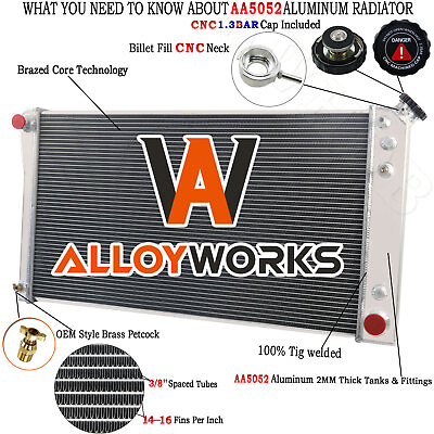#ad ALUMINUM 3 ROW RADIATOR FOR 1991 93 CHEVY CAPRICE BUICK ROADMASTER 5.0L 5.7L MT $149.00