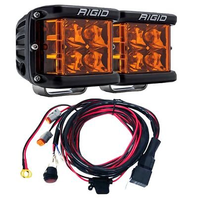 #ad Rigid Industries® D SS Spot Amber PRO LED Side Shooter Lights Pair w Harness $379.99
