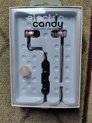 #ad Electric Candy Bluetooth Headphones Earbuds Rose Gold Magnetic Handsfree $4.99