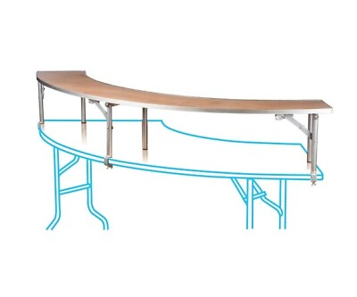 #ad 7.25#x27; Serpentine Table Folding Bar Top Riser Outer Semi Circular With Clamp $449.99