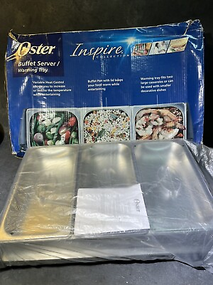 #ad Oster Triple Buffet Server And Warming Tray NEW Catering Kitchen Appliance $31.96
