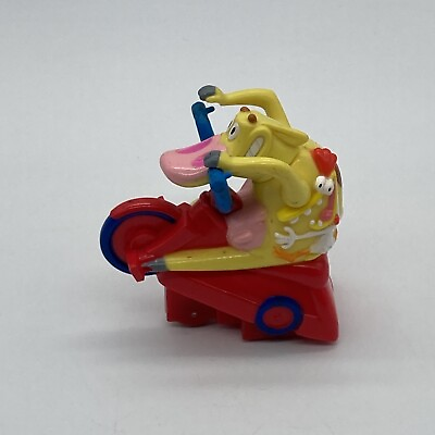 #ad 1999 TACO BELL Fast Food KIDS MEAL TOY COW AND CHICKEN POP A WHEELIE $6.80